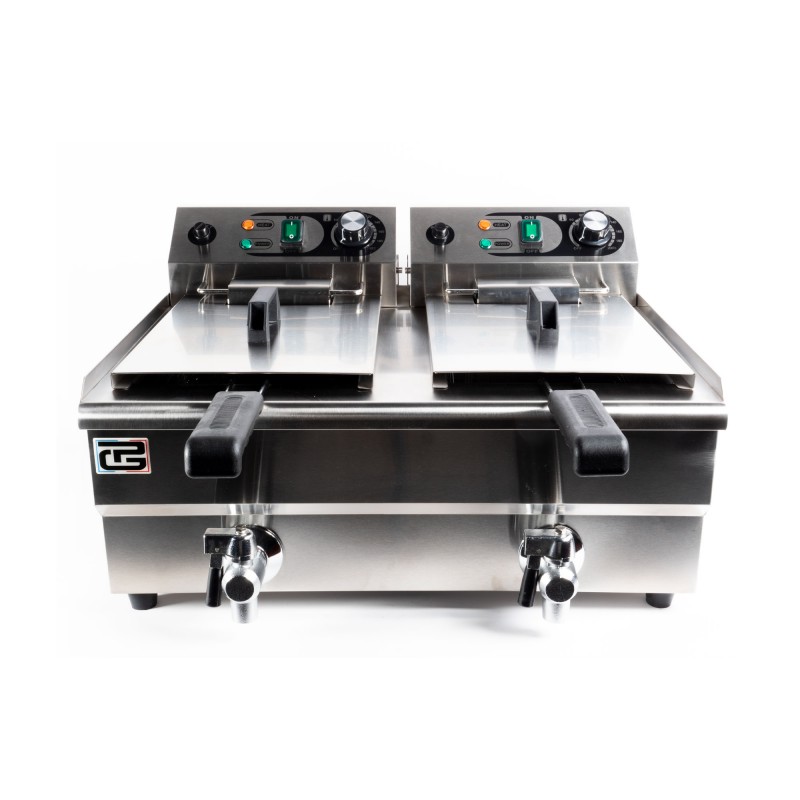 Friteuse électrique 2 bacs 8 litres à poser 2x3000W