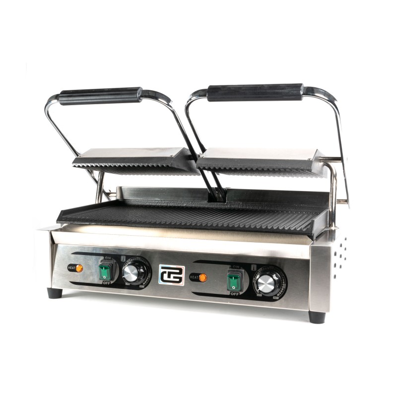 Grill à panini rainuré double 3600W