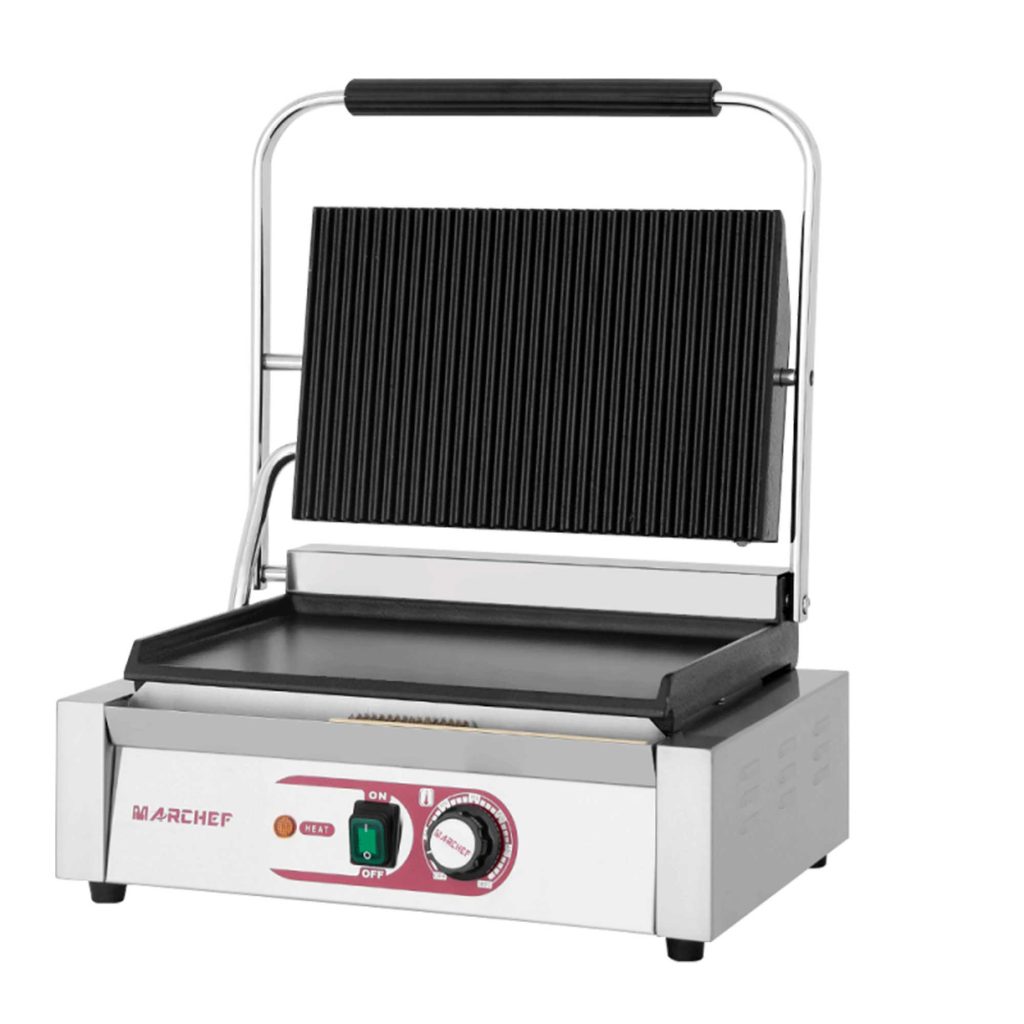 Grill à panini mixte rainuré et lisse simple 2200W