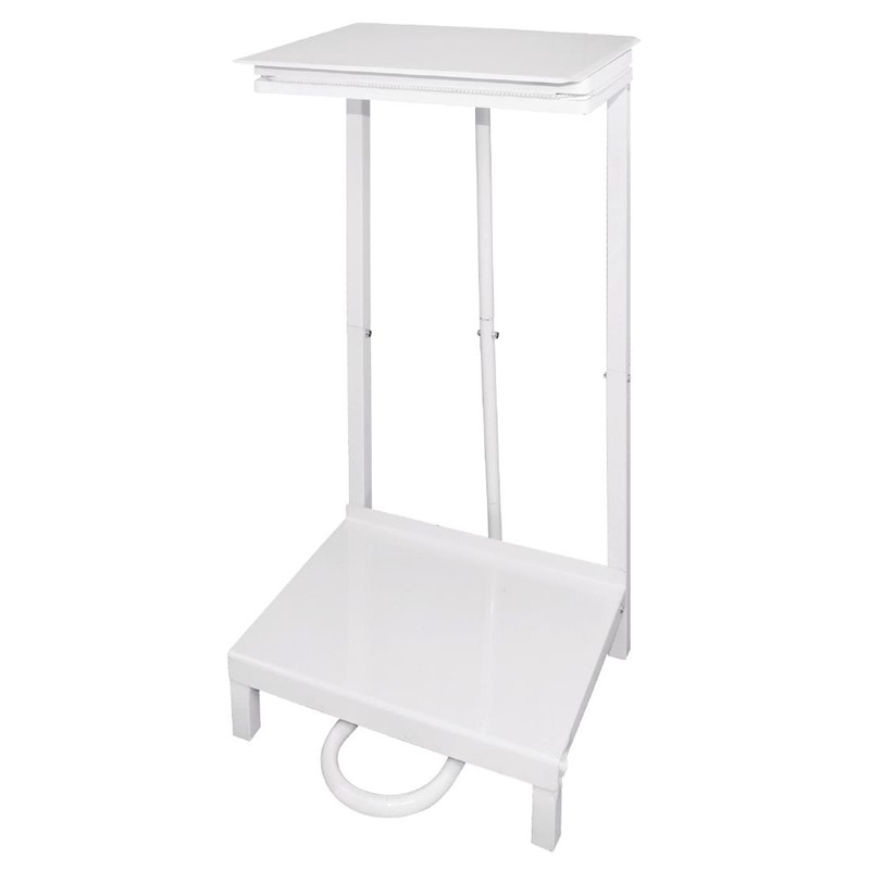 Support sac poubelle blanc pour cuisine professionnelle