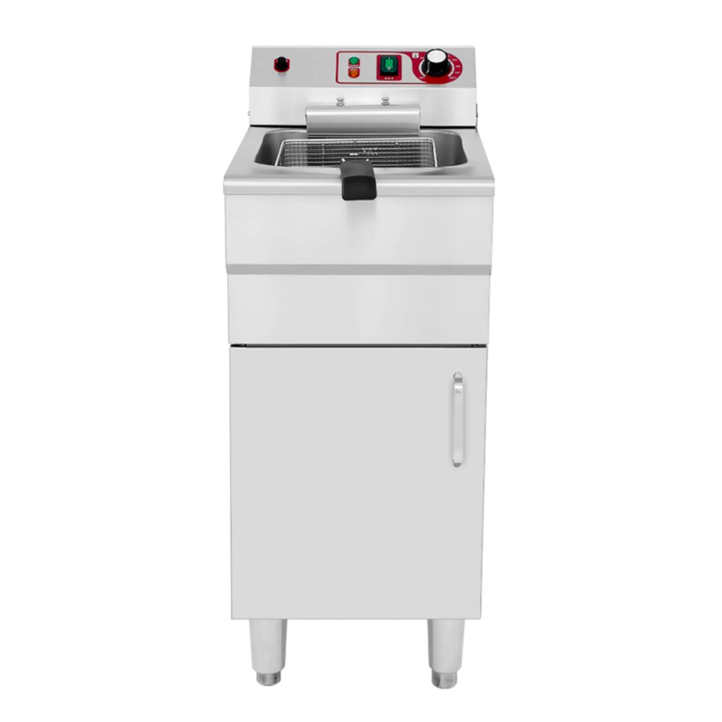 Friteuse électrique 16 litres sur coffre 1 bac 2x2800W