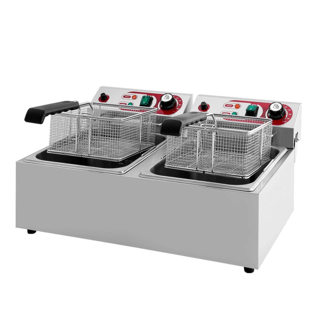 Friteuse électrique 2 bacs 10 litres à poser 2x3000W