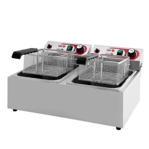 Friteuse électrique 2 bacs 10 litres à poser 2x3000W