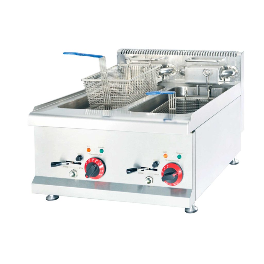 Friteuse électrique 2 bacs 14 litres à poser 2x2800W