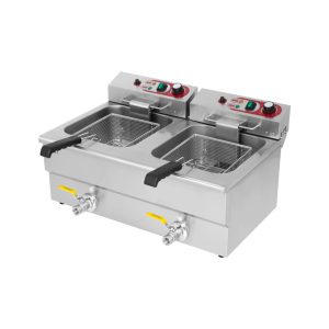 Friteuse électrique 2 bacs 16 litres à poser 2x3000W