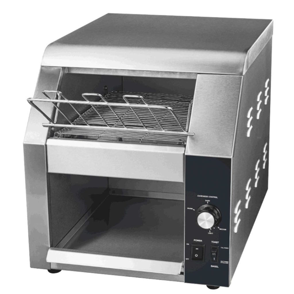 Toasteur à convoyeur professionnel, matériel CHR en promotion pour restauration rapide.